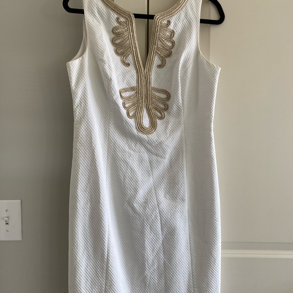 Lily Pulitzer white shift dress size 8